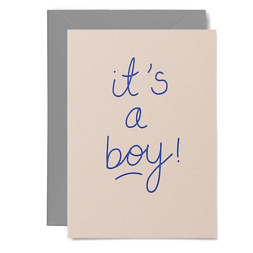 Me & Amber - IT'S A BOY - various colours: White on ice blue card / Wholesale
