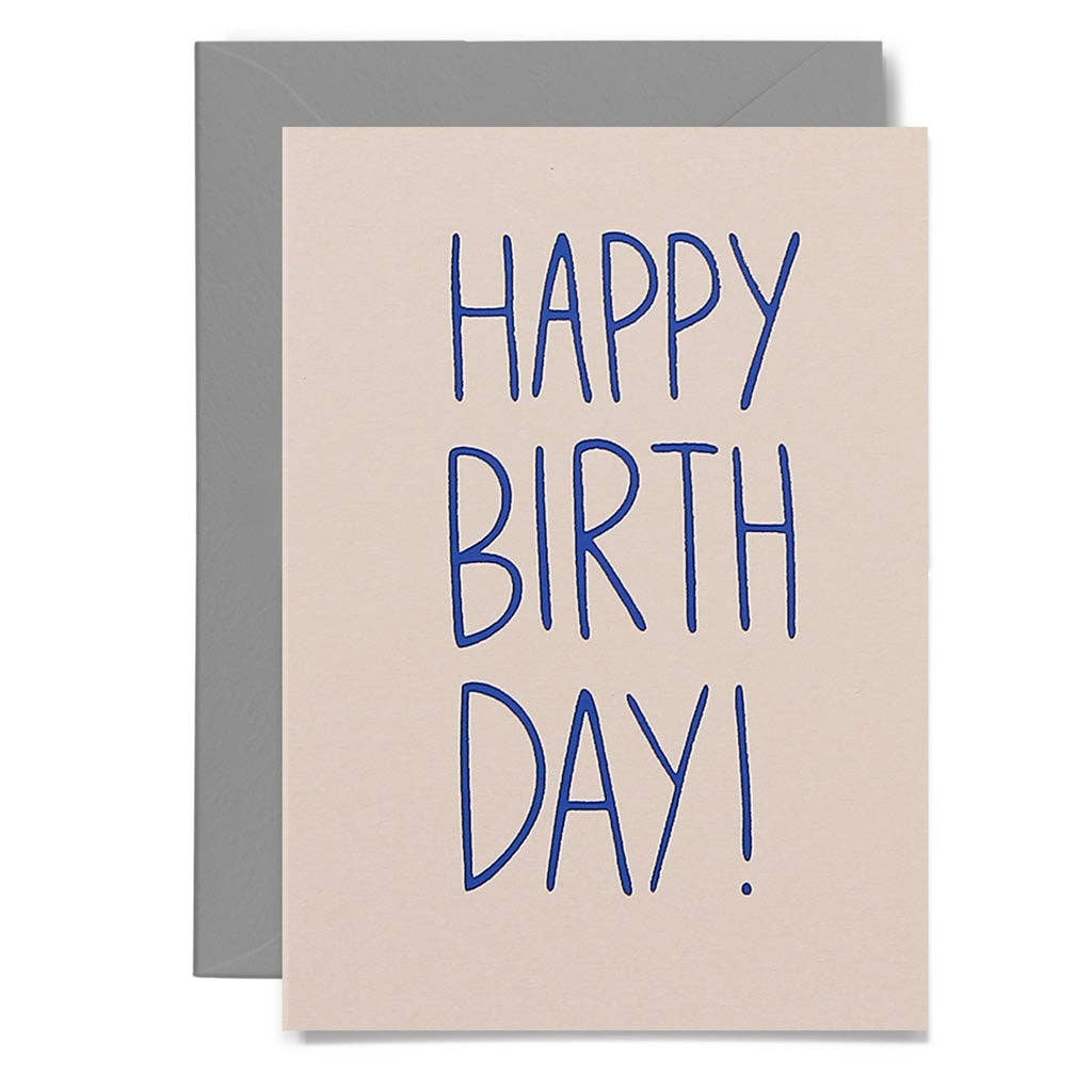 Me & Amber - SLIM HAPPY BIRTHDAY - various colours: Neon pink on blush card / Wholesale