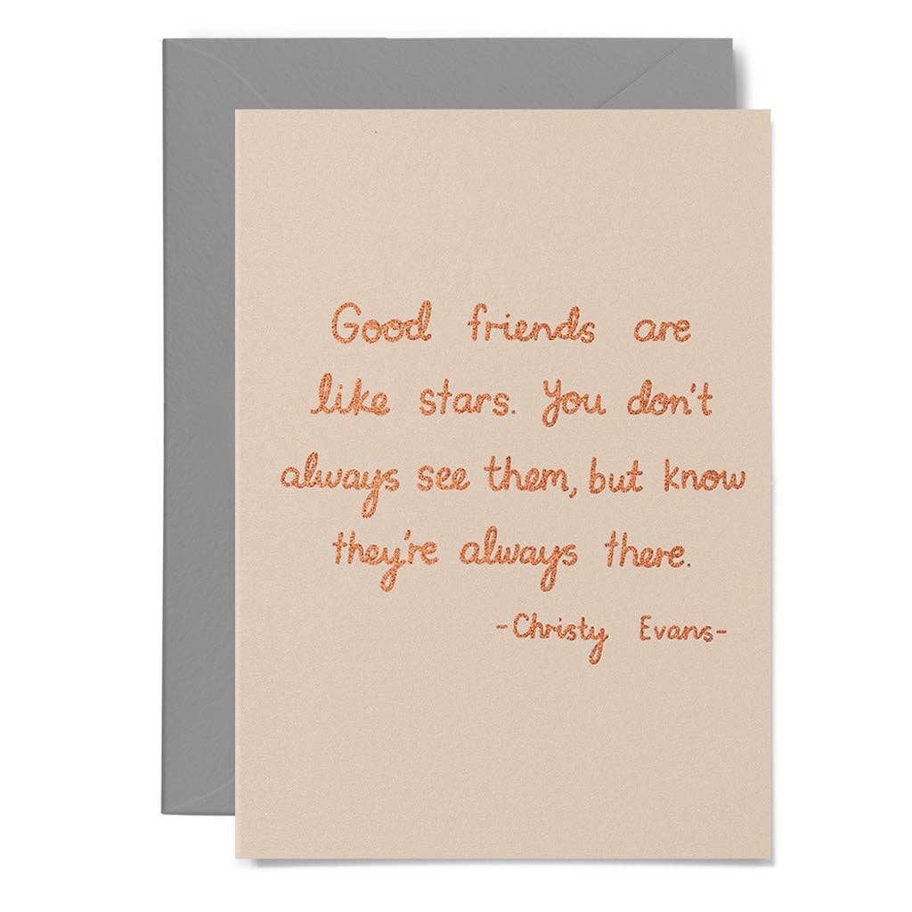 Me & Amber - EVANS QUOTE - various colours: Copper on blush card / Wholesale