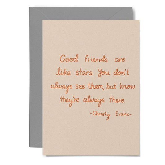 Me & Amber - EVANS QUOTE - various colours: Copper on blush card / Wholesale