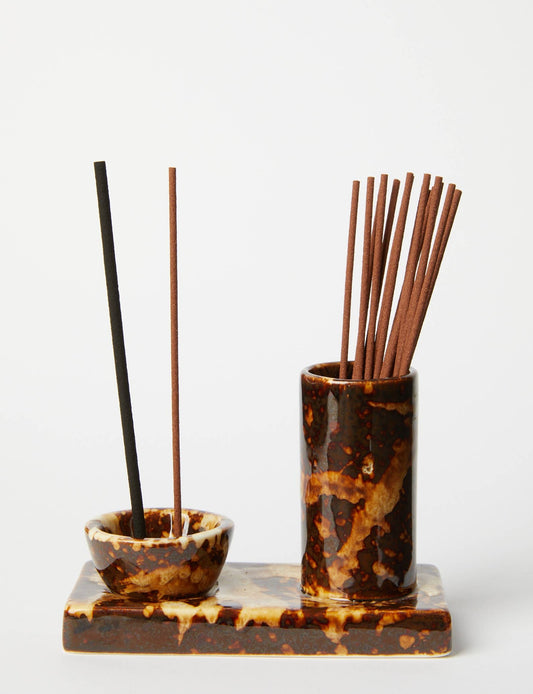 Gentle Habits - Gentle Habits Minimal Ceramic Incense Caddy – Chocolate